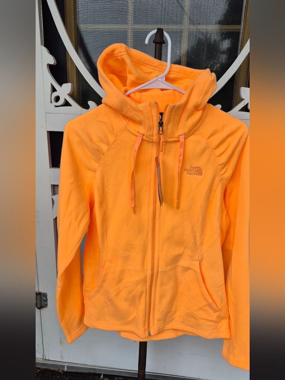 The North Face Mezzaluna Full Zip Bright Orange Fleece Hoodie Sz.M NWT